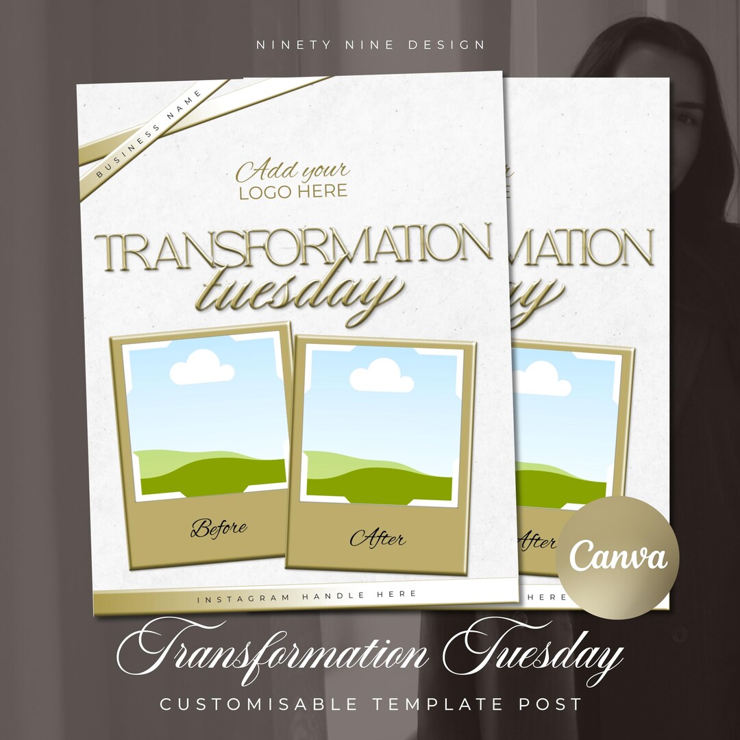 Transformation Post Example Before and After Social Media Content Post Customisable Template for ...