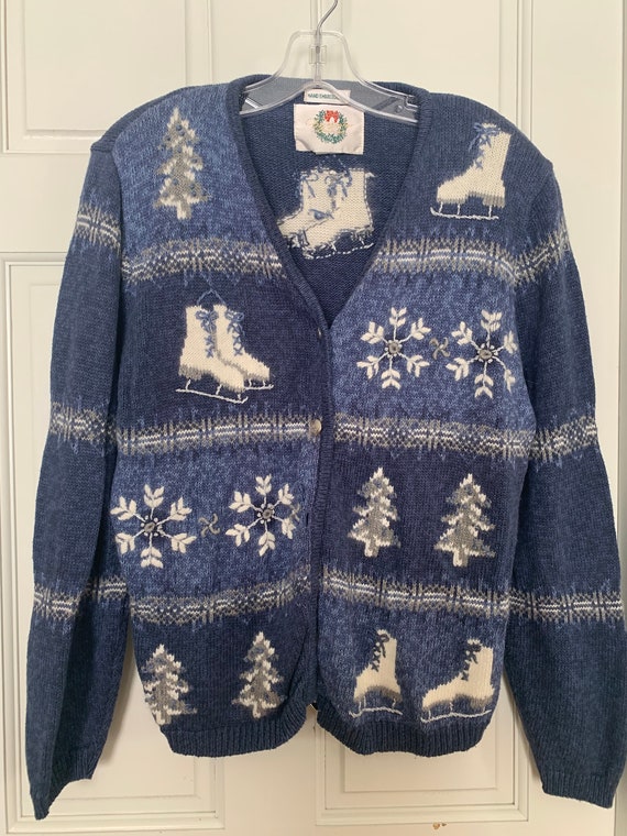 Vintage Christopher & Banks Ice Skating Sweater