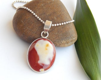 Red Jasper Pendant, Red Jasper Necklace, Earth Jewelry, Authentic Jasper Stone, Dainty Pendant, Solitaire Pendant For Her, Women's Earrings