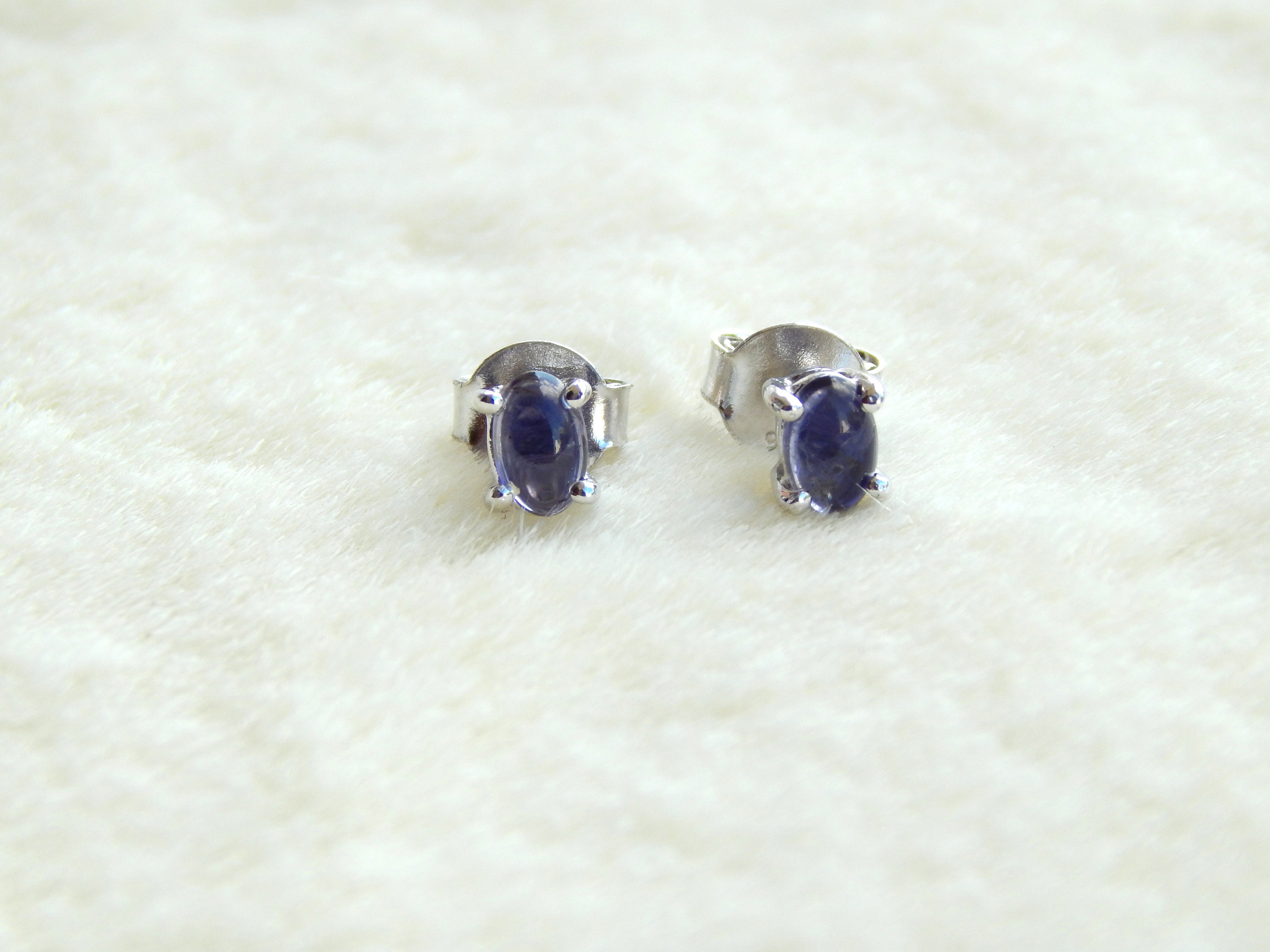 iolite stud earrings