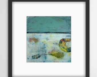 Modern Abstract Oil Painting in Muted Color Palette For Gallery Wall - Unframed