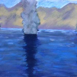 Abstract Painting: Original One of a Kind Unframed Large Pastel Artwork