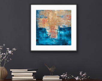 Unique Boho Wall Art: Hand Painted Oil Painting on Paper Unframed