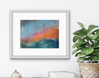 Abstract Landscape Painting: Original Pastel Unframed