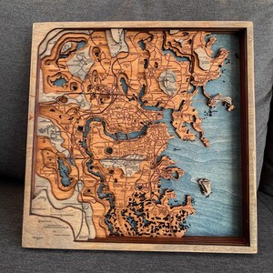 Fallout 4, 3D aangepaste houten gamekaart, cadeau voor gamer, personaliseerbare gamekaart, Commonwealth-kaart Fallout 4