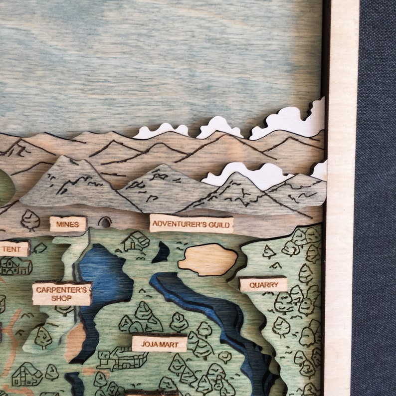 Stardew Valley Map 3D Game Map Fan Art Gift for Birthday - Etsy