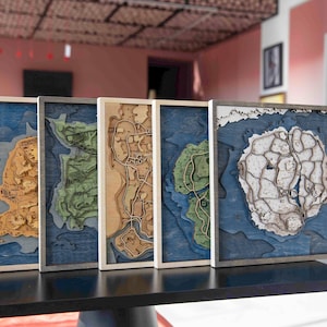 Houten kaart PUBG Sanhok, decor Battle Royale, gamerkamerkunst aan de muur, cadeau fan
