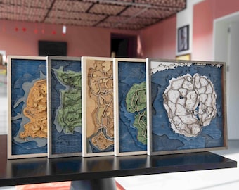 PUBG Sanhok 3D Wooden Map, Battle Royale Gamer Room Decor, Jungle Terrain Wall Art Gift