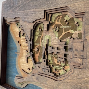 Halo 2 Wooden Map, Classic Xbox Gamer Art, Sci-Fi Decor, Custom Fan Gift