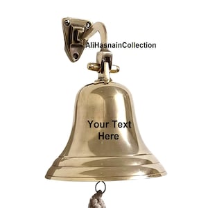 Personalized Ship Bell Vintage Wall Décor, Engraved Bell Nautical Navy Marine Ships, boats Décor & Gifts, Custom Gift, Custom Door Bell