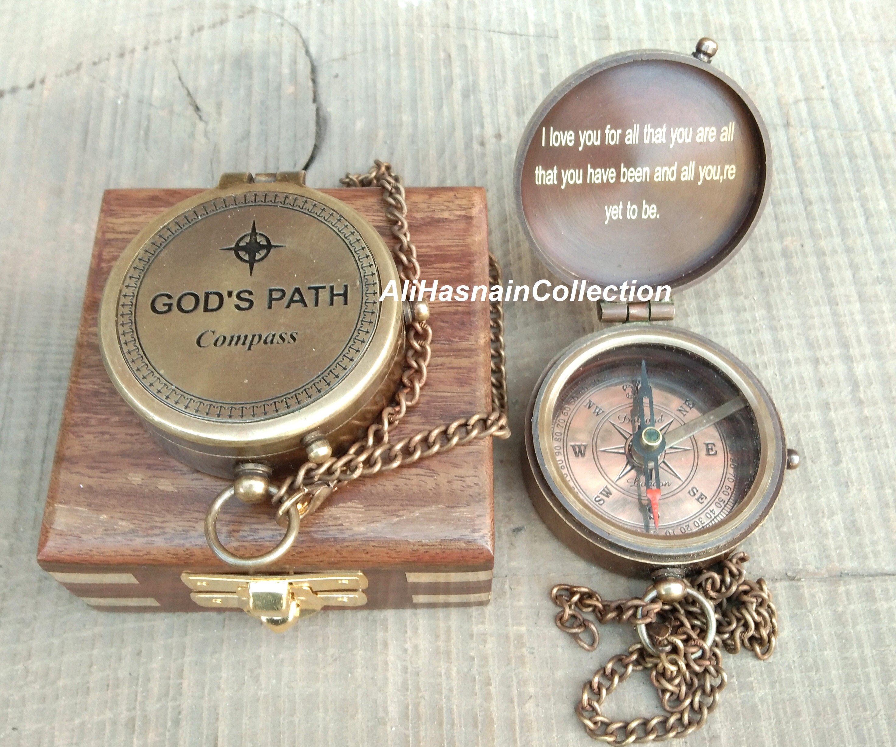 God's Path Personalized Compass Christian Gift for Men Etsy