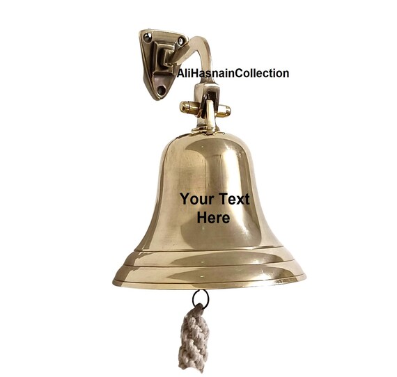 4" Brass Nautical Ship Bell - Wall Mounted With Engraved Design
