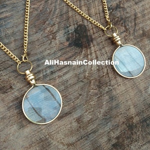Collar de monóculo de latón, collar con lupa, colgante con dije y cadena, el mejor regalo de collar con lupa, regalo para mejor amigo, regalo de Navidad