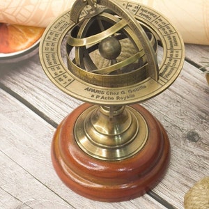 Brass Armillary Globe 5, 8, 10.5 & 18.5 Astrolabe Globe Zodiac Engraved ...