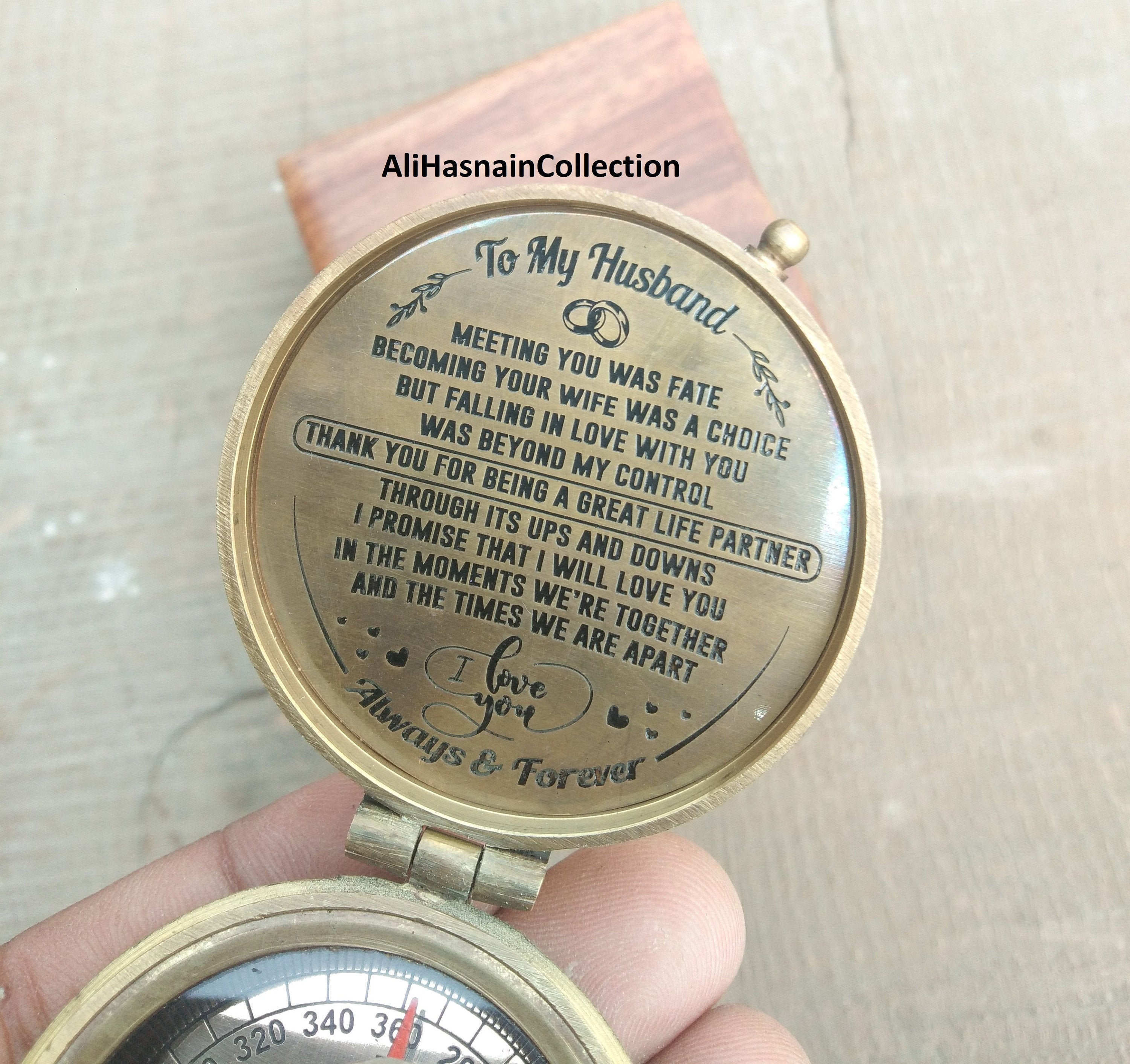 To My Husband Personalized Compass Gift for Husband Etsy