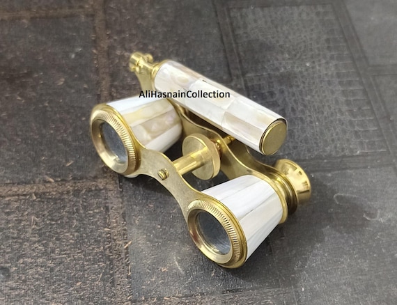 Antique Brass Opera Glasses Mother of Pearl and Scope Spyglass for