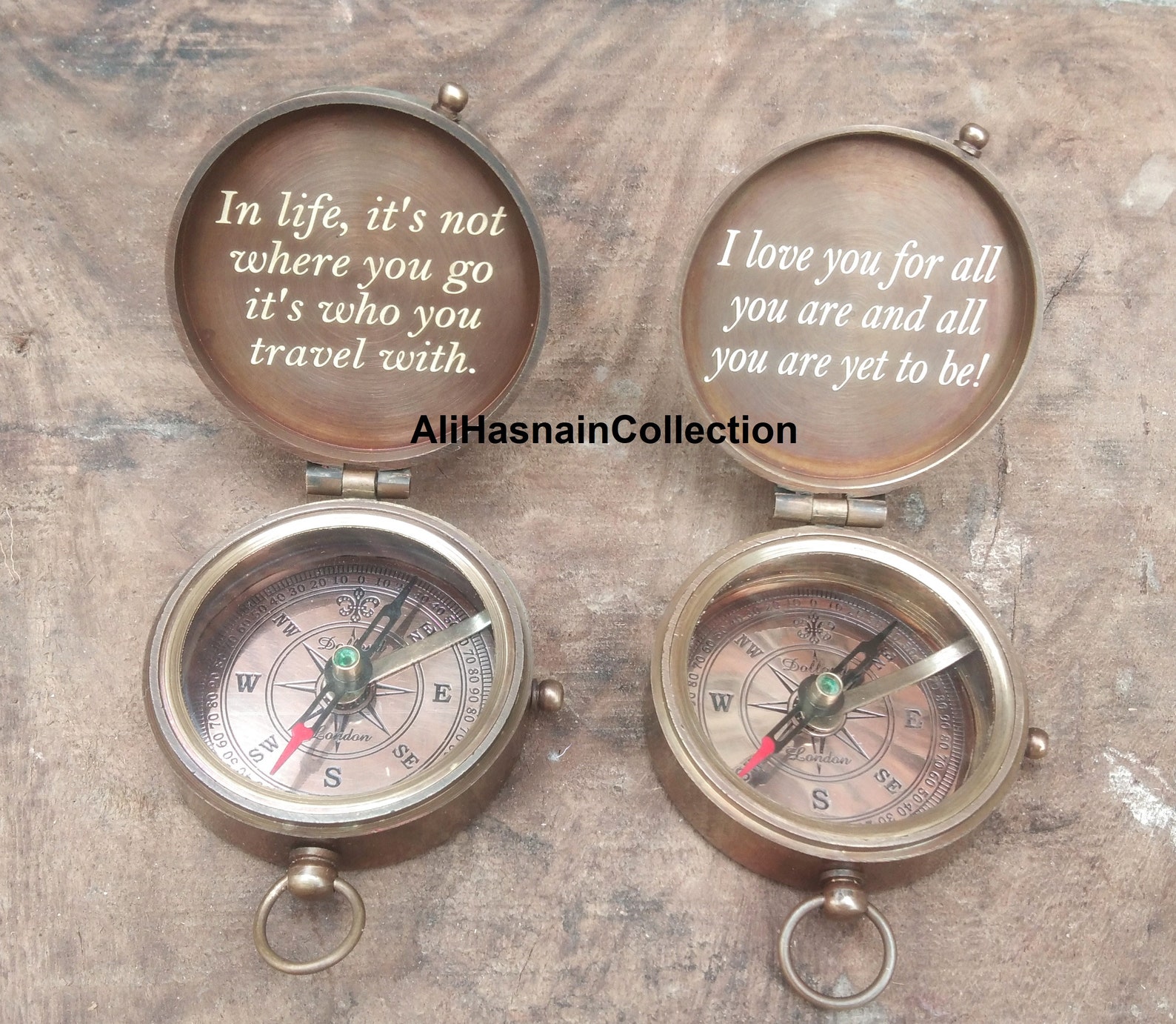 Set of 2 Compasses Personalized Compass Custom Engraving Etsy