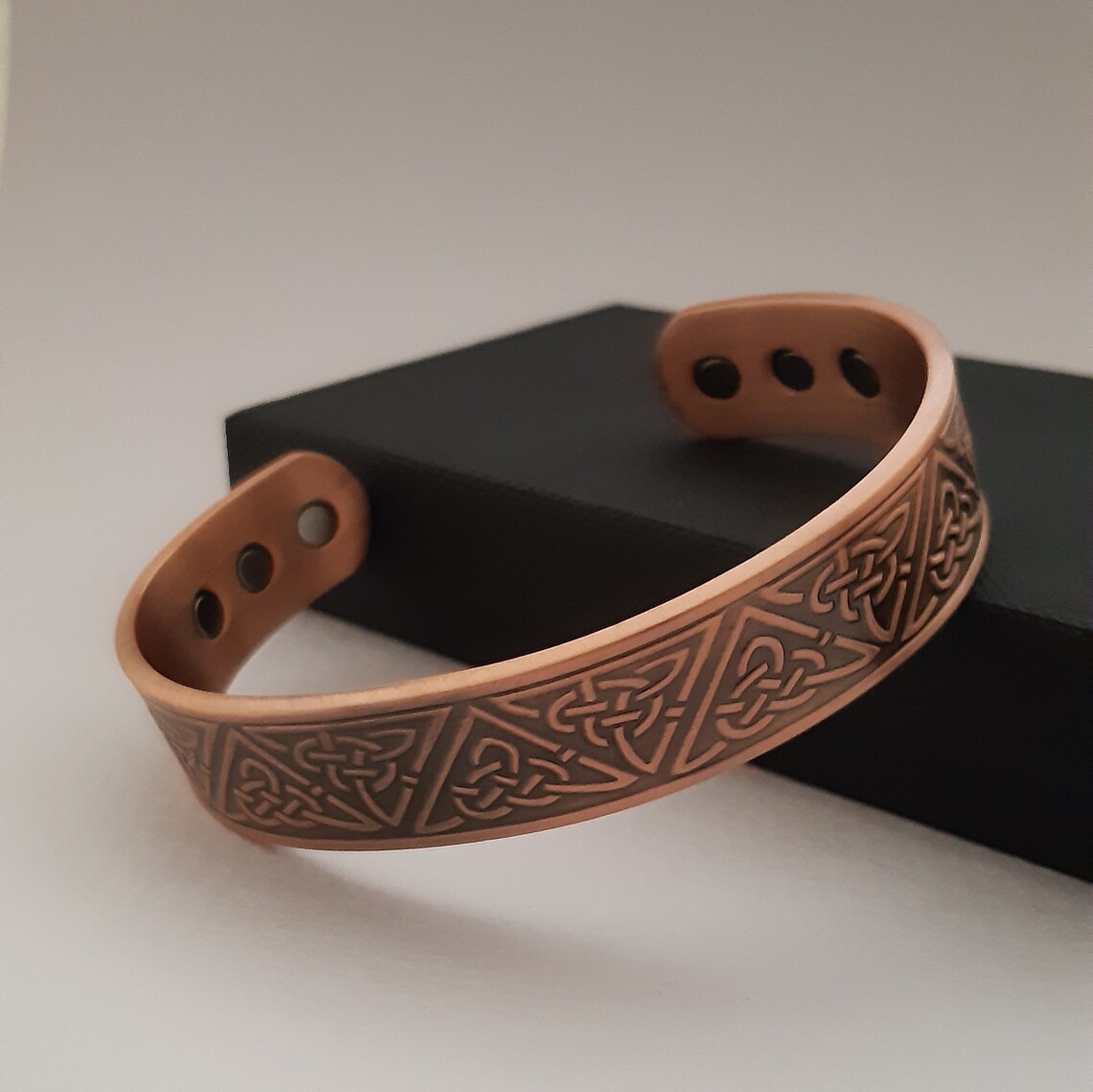 Bracelet Demi-Rond En Cuivre Artisanal Indien - Taille Unique, Cadeau Unisexe, Fait Main
