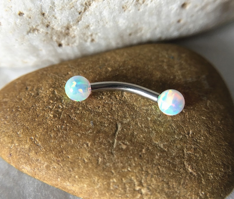 rook barbell Eyebrow Curved Barbell Jewelry cartilage earring 16g Opal eyebrow,Eyebrow ring body piercing jewelry,rook earrings