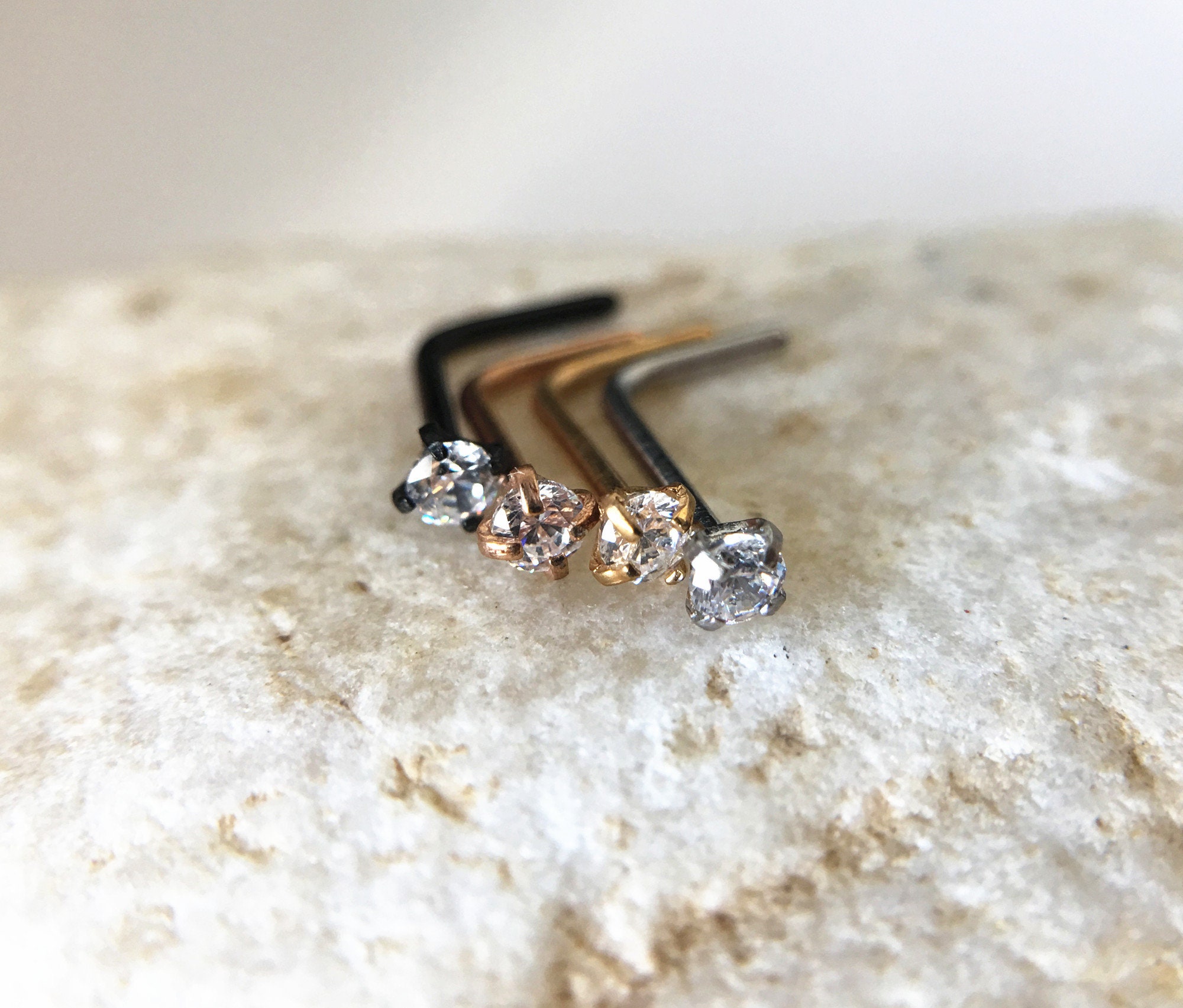 20g 0 8 l shaped nose ring nose ring nose jewelrynose etsy