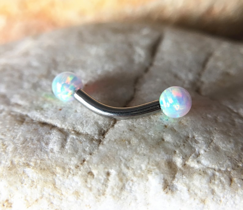 rook barbell Eyebrow Curved Barbell Jewelry cartilage earring 16g Opal eyebrow,Eyebrow ring body piercing jewelry,rook earrings