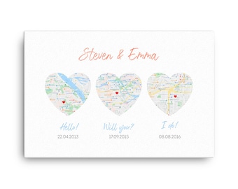 Personalised Canvas "Our Story".  Customised print gift for couples & anniversaries