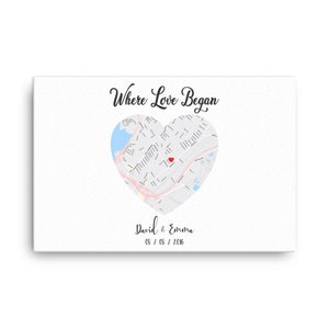 Personalised Canvas &quot;Where love began&quot;.  Perfect gift for couples & anniversary gifts