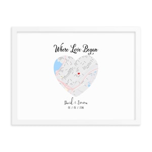 Personalised Framed Print &quot;Where love began&quot;.  Perfect gift for couples & anniversaries!