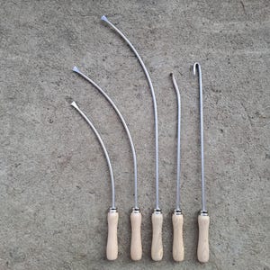 Flocking irons / saddle fitting tools - a set of 5 (curved)