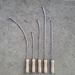 Flocking irons / saddle fitting tools - a set of 5 (straight)