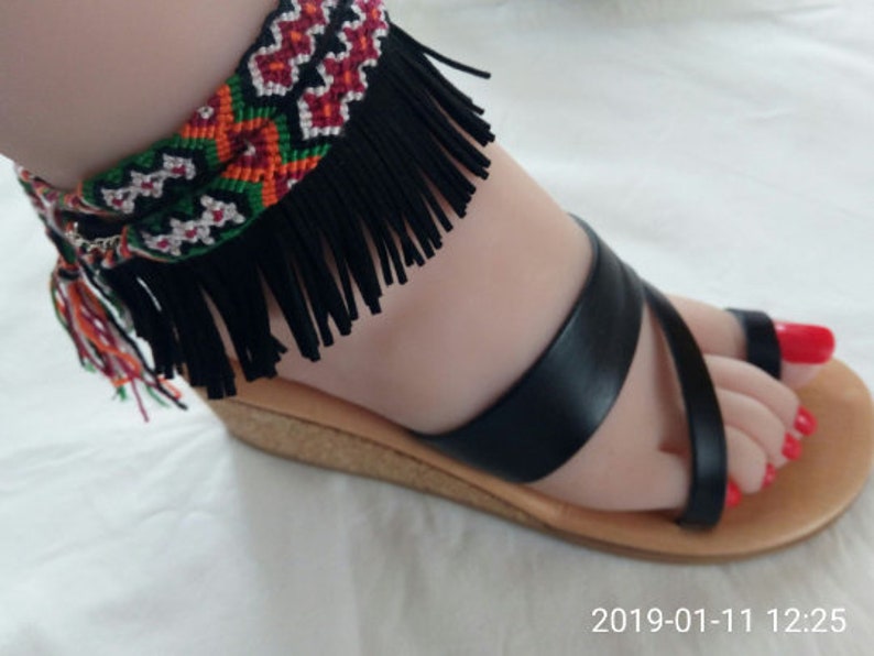 Greek platform sandals in real leather with SOFT-BETT-SOLE