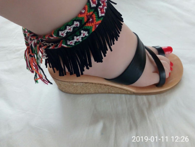 Greek platform sandals in real leather with SOFT-BETT-SOLE