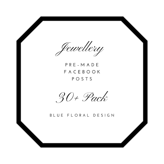 Jewellery Quotes Blue Floral Design Month of Facebook Posts