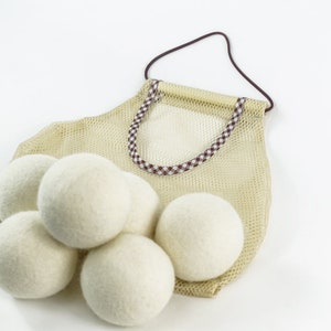 Dryer balls laundry supplies, six wool balls with cute storage bag