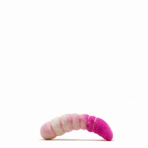Felt Cat Toy: Handmade Wool Felted Shrimp - Pink & White