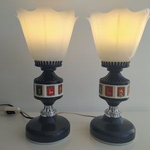 Vintage Bedside Lamps / Two Bedside Night Lamp USSR / Small Vintage Table Lamps
