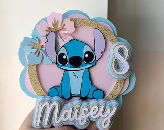 Stitch  Cake Topper, Personalise any age and name, Personalised Cake Topper