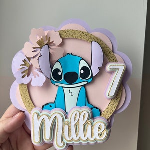 Stitch  Cake Topper, Personalise any age and name, Personalised Cake Topper