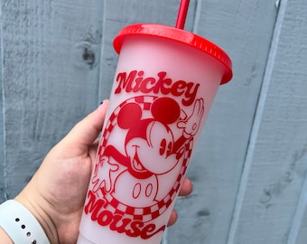 Mickey Colour Changing Tumbler, Cold Cup, Starbucks Style, Can be personalised with name