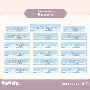 Twitch Panels | Cute Purple Cloud Pixel Pastel Info Panels | Twitch Stream Info Panels
