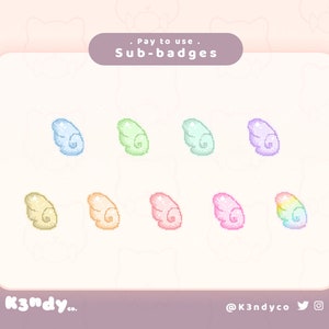 Twitch sub/bit badges | Cute Kawaii Pixel Wings | Twitch Sub badge Stream Pack