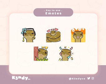 Emoticonos de Twitch / Snake 5-Pack Cute Animal / Animal Snake Cute Kawaii Twitch Youtube Discord Stream Pack