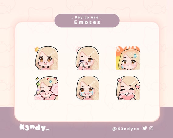 Twitch Blonde hair chibi girl emotes / Blue eyes Girl chibi -  Portugal