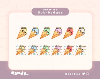 Twitch sub/bit badges | Final Fantasy Chocobo Crepe Pancake FFXIV Cute Kawaii | Twitch Stream Sub badges