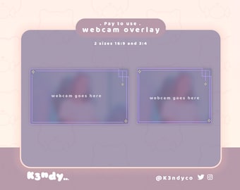 Twitch Webcam Overlay | Minimal Purple Star Cute Webcam Overlay | Twitch Youtube Stream