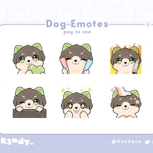 Emotki Twitch | Uroczy brązowy kremowy szczeniak psa | Emotki Twitch Discord Stream Pack