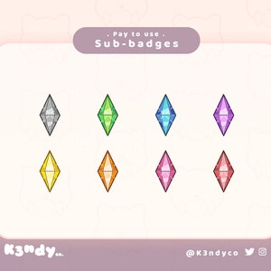 Twitch-sub/bit-badges | Plumbob Sims Leuke | Gaming Twitch Stream Sub-badges
