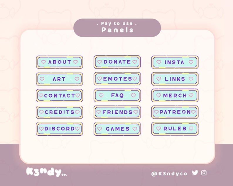 Twitch Panels Cute Bright Info Panels Twitch Stream Info Etsy