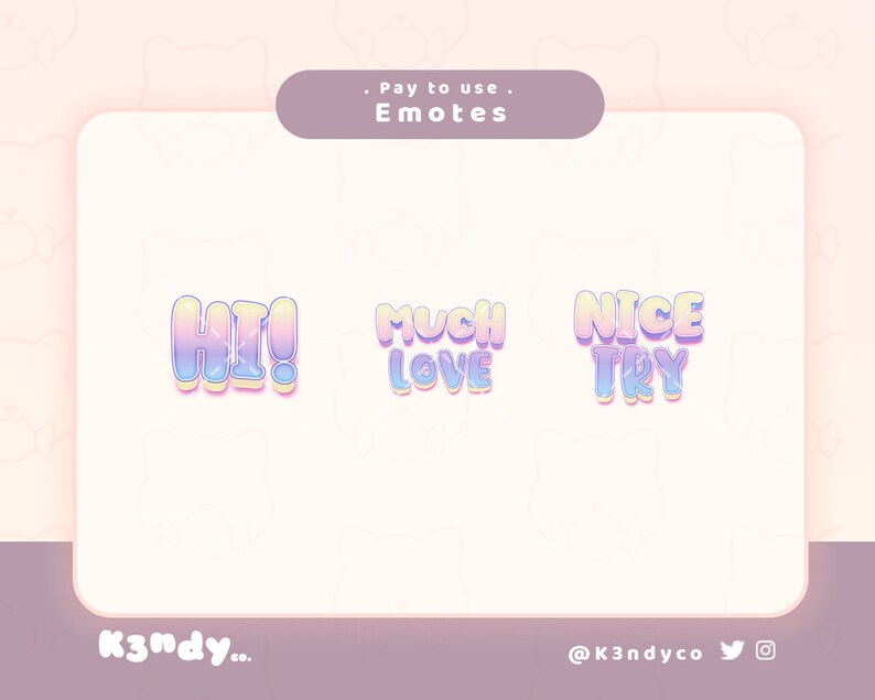 Twitch Emotes Dreamy Pastel Word Emotes Hi Much Love Nice Try Emote