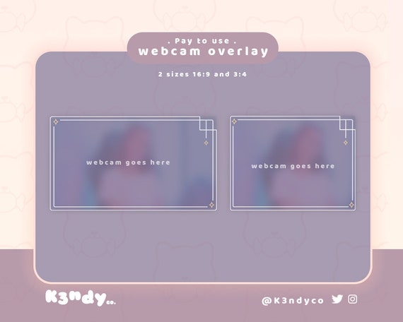 Twitch Webcam Overlay | Minimal White Star Cute Webcam Overlay | Twitch Youtube Stream
